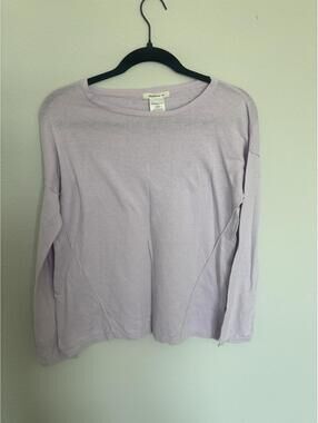 WoolOvers Lilac Linen Cotton Long Sleeve Top XS